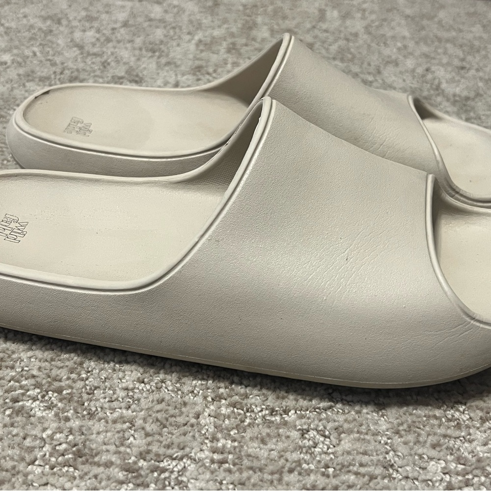 Cream Slide Sandals - Picture 3 of 6